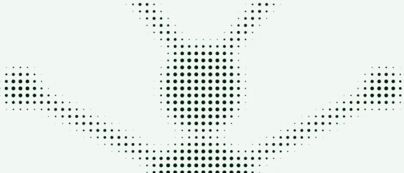 The AntSeed ant mark rendered as a halftone dot field