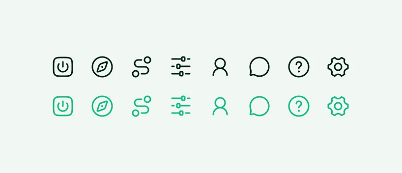 AntSeed sidebar icon set in its default and active states