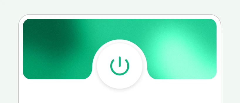 The AntSeed power button set into the connected gradient