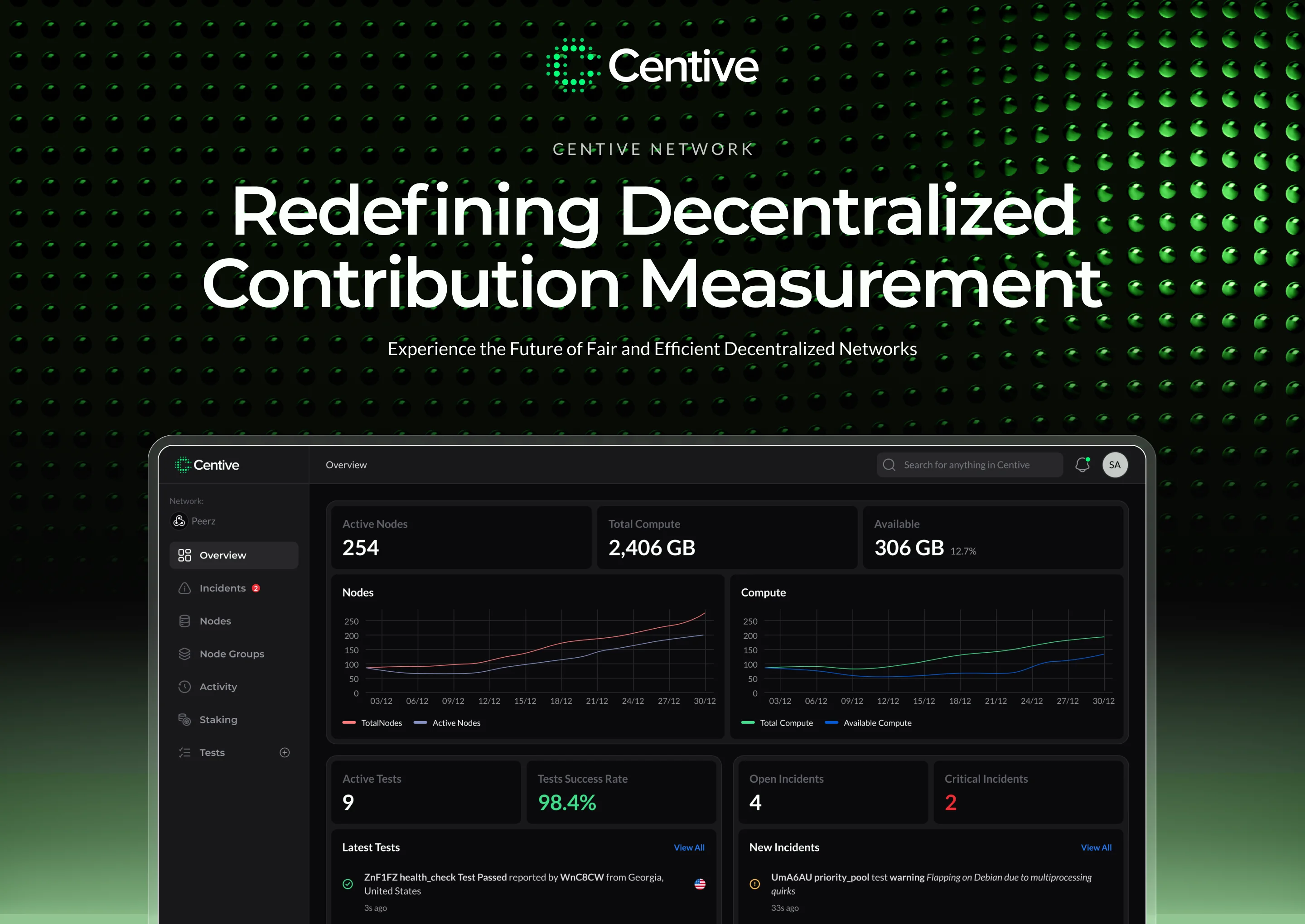 Centive marketing website hero section